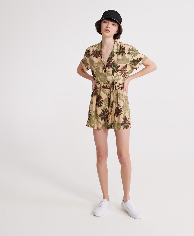 shorts met woestijnstrepen in bruin palmhout