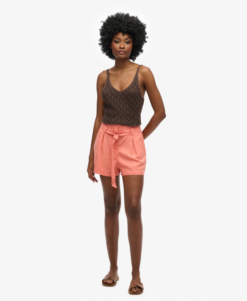 desert paperbag shorts in granaatappelkleur