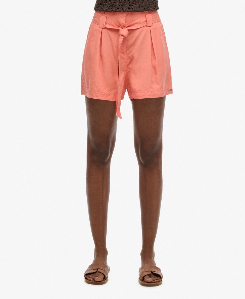 desert paperbag shorts in granaatappelkleur