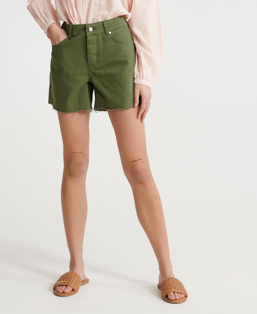 middellange denim shorts in bieslook