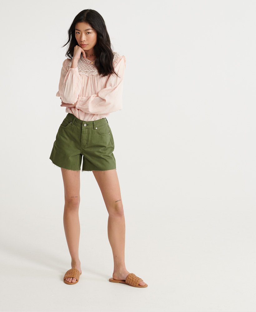 middellange denim shorts in bieslook