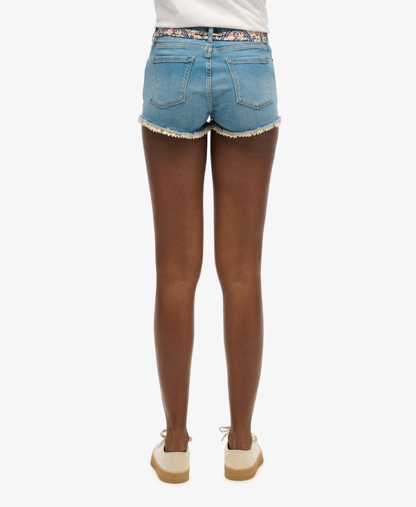kanten korte broek in midden indigo