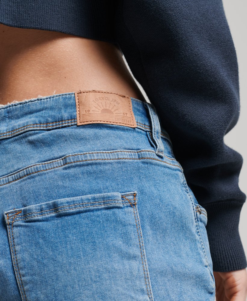 kanten hot shorts in mid indigo destroy