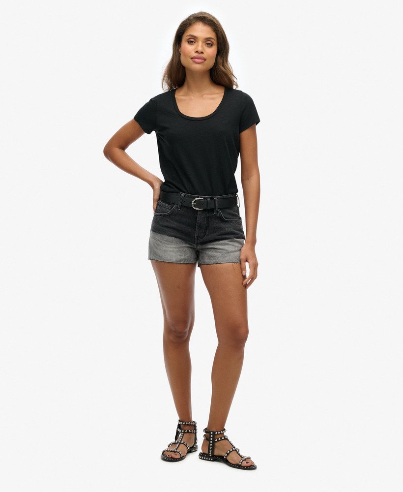 korte shorts met hoge taille in diy wolcott black stone