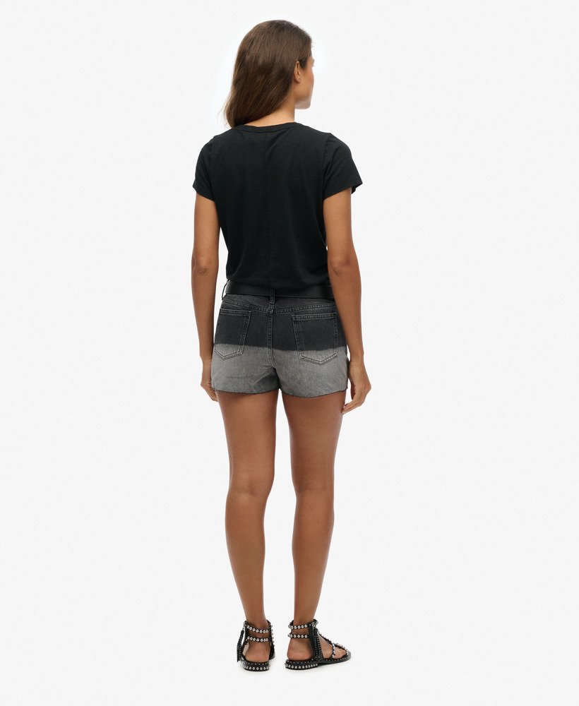 korte shorts met hoge taille in diy wolcott black stone