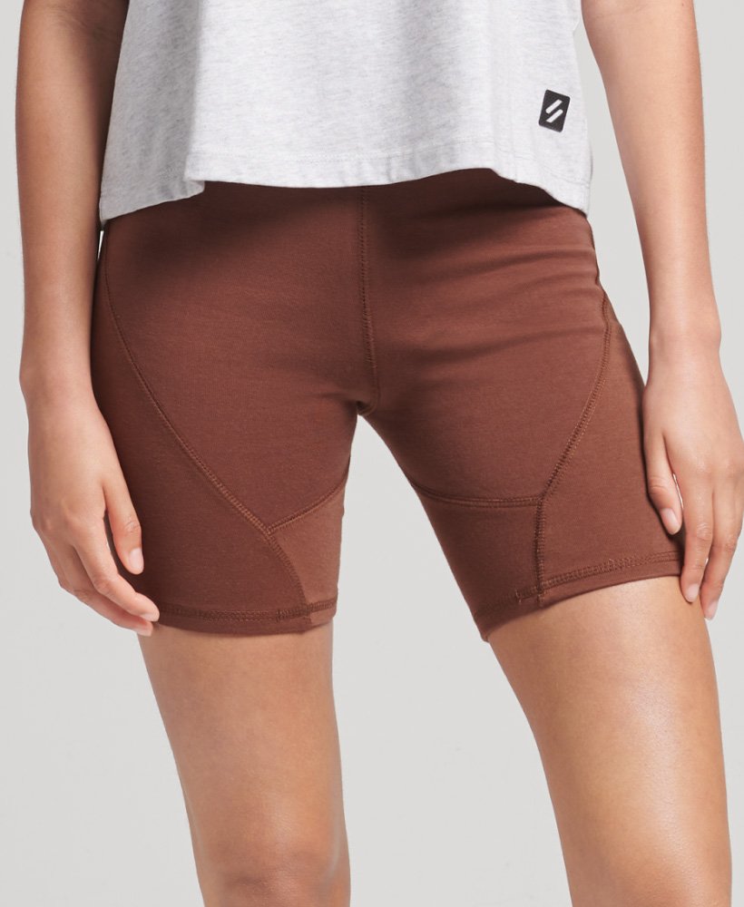 tech cycling shorts in rock brown