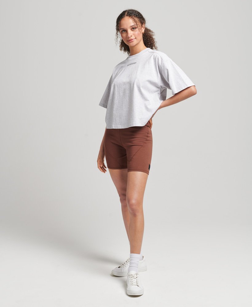 tech cycling shorts in rock brown
