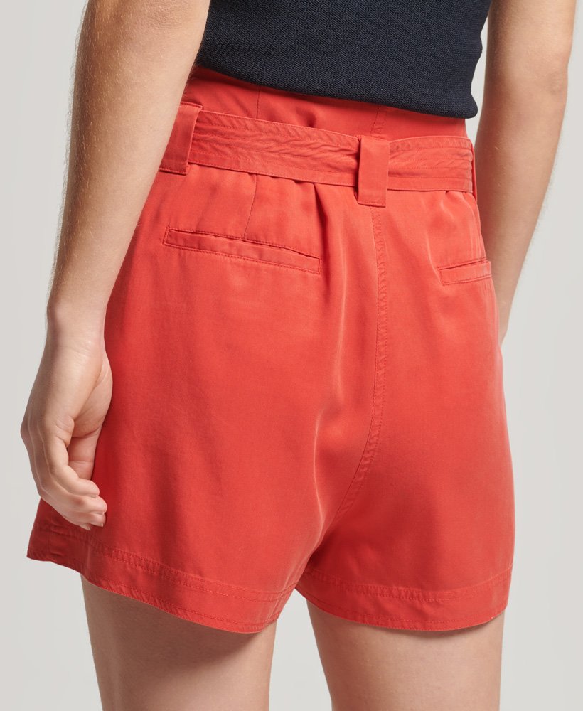 vintage paperbag shorts in amerikaans rood