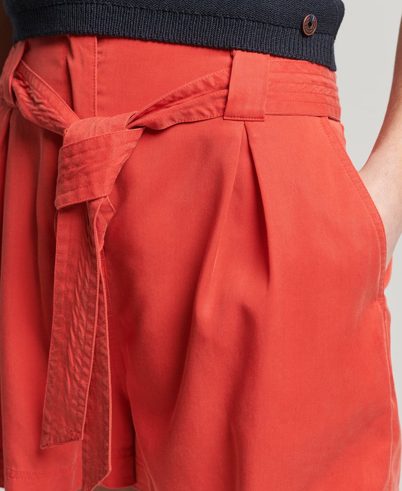 vintage paperbag shorts in amerikaans rood