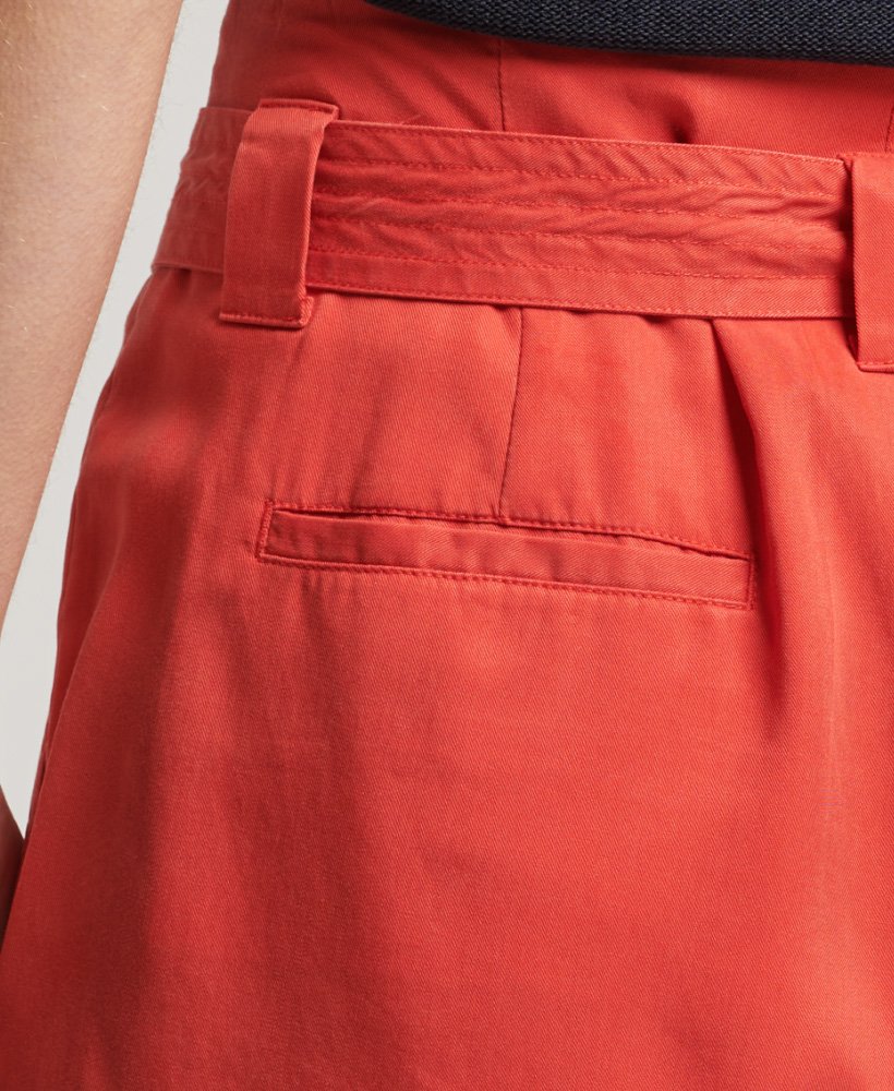 vintage paperbag shorts in amerikaans rood