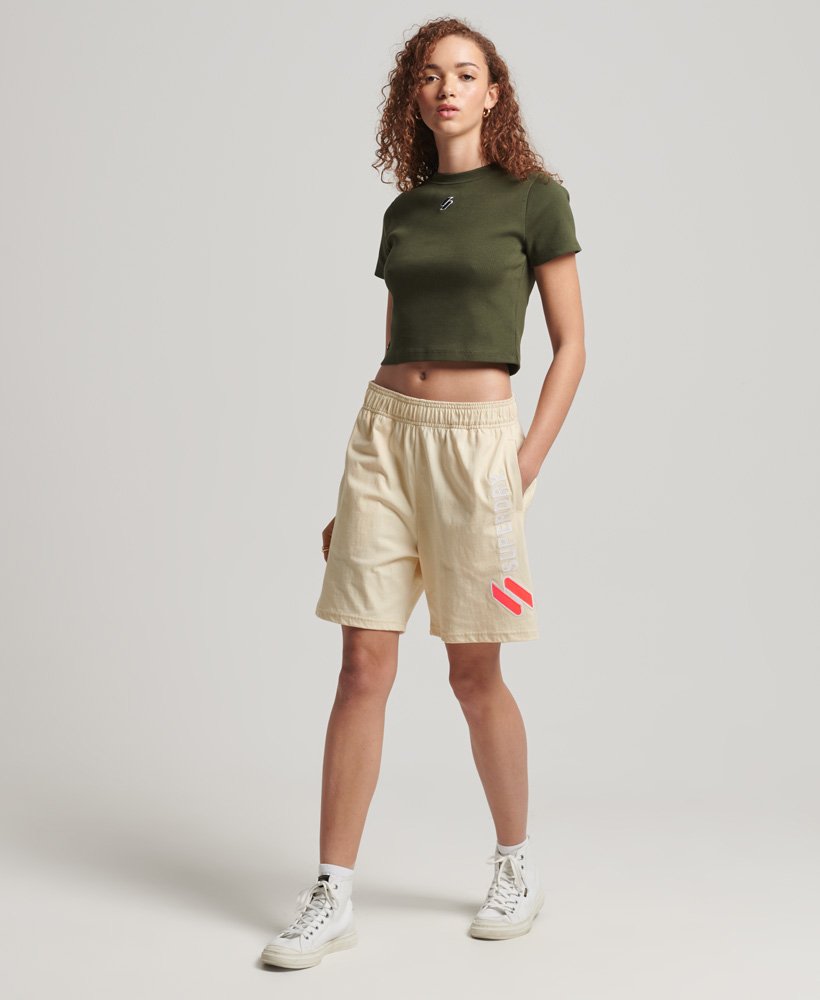 code applique boy shorts in oatmeal