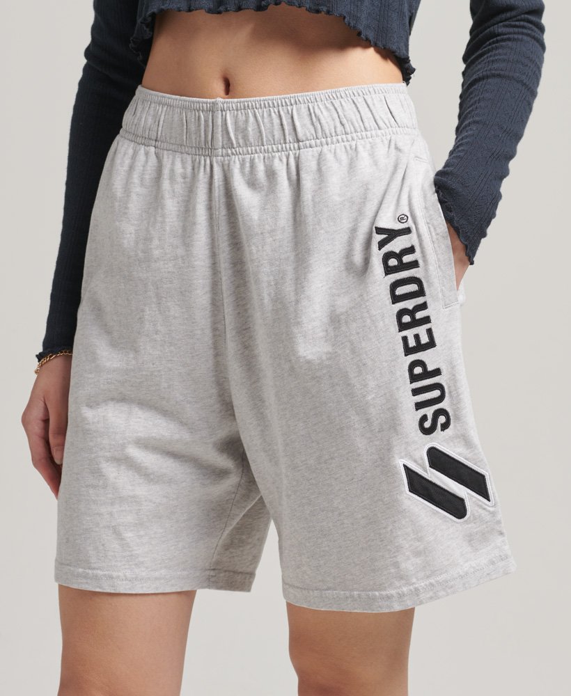 code applique boy shorts in cadet grey marl