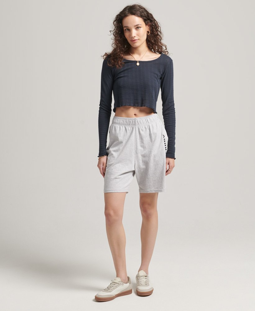 code applique boy shorts in cadet grey marl