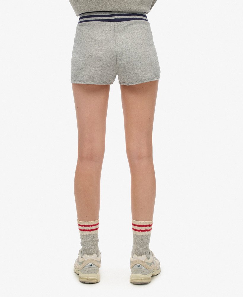 vintage college shorts in sportief grijs gemêleerd