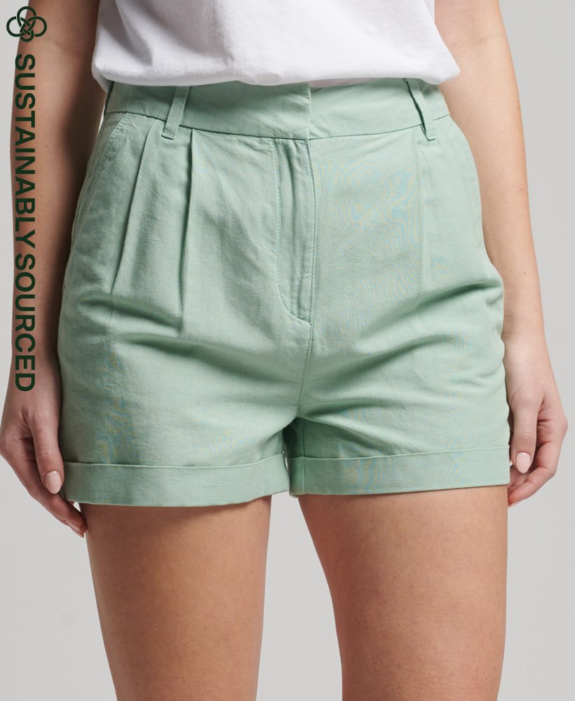 studios linnen shorts in blue surf