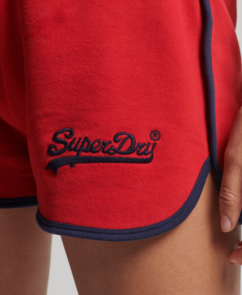 vintage logo college shorts in varsity red