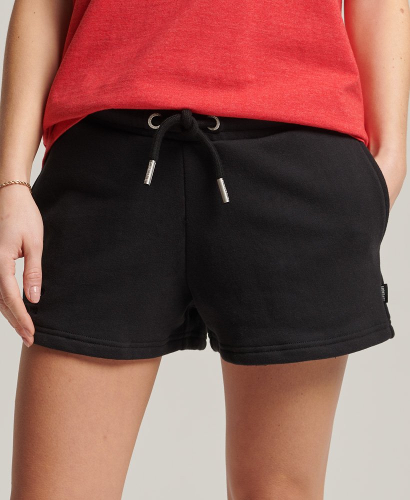 biologische katoenen shorts met vintage logo in zwart