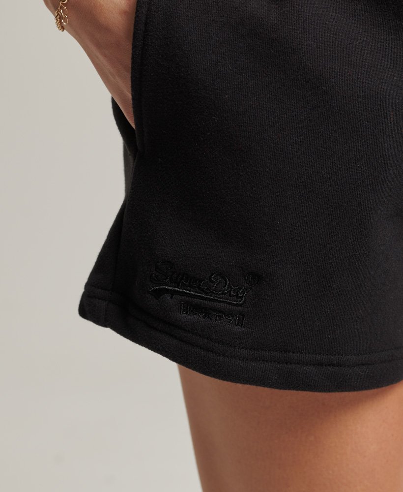 biologische katoenen shorts met vintage logo in zwart