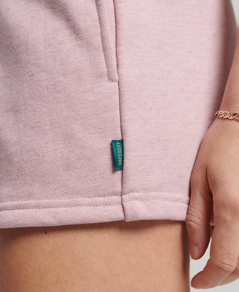 biologische katoenen shorts met vintage logo in la zachtroze gemêleerd