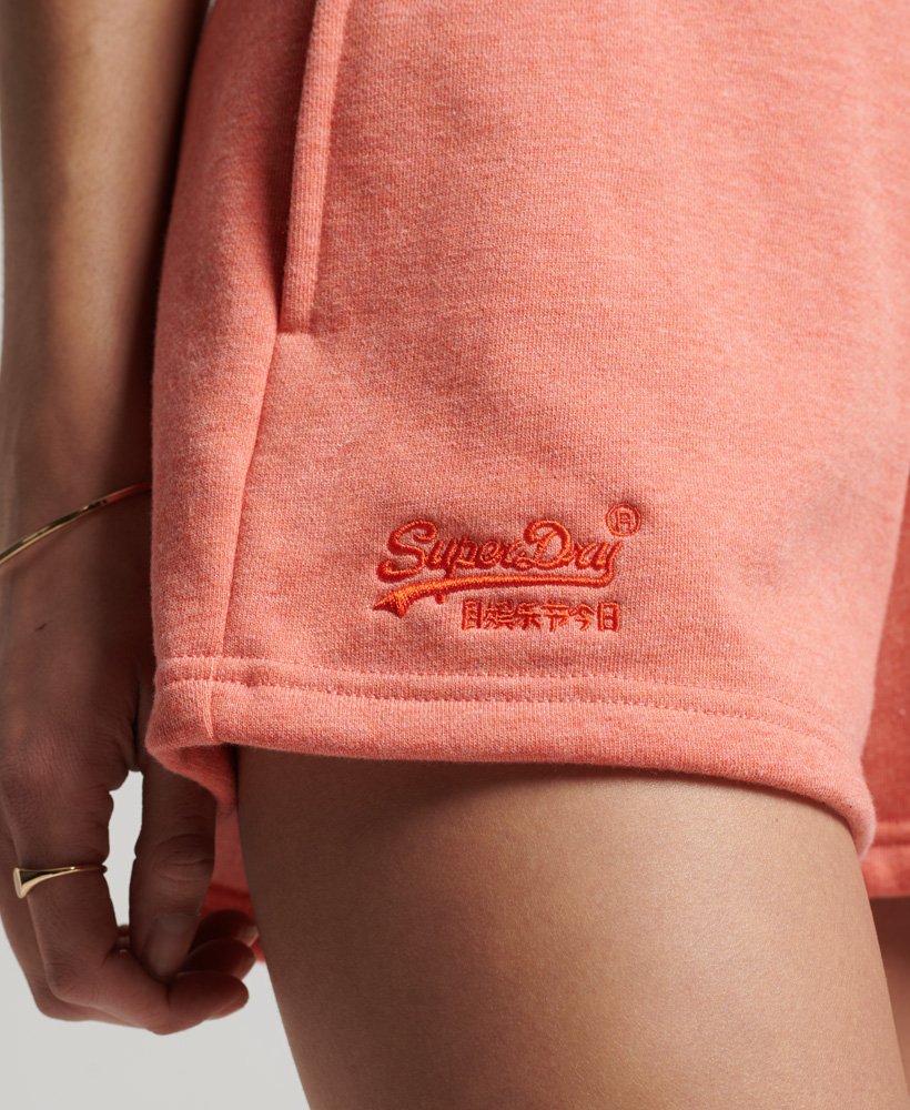 biologische katoenen shorts met vintage logo in la coral marl