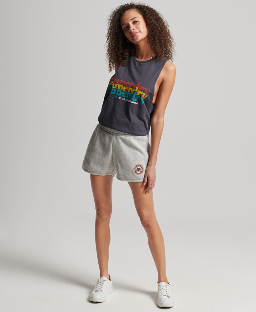 vintage cali shorts in lichtgrijs gemêleerd