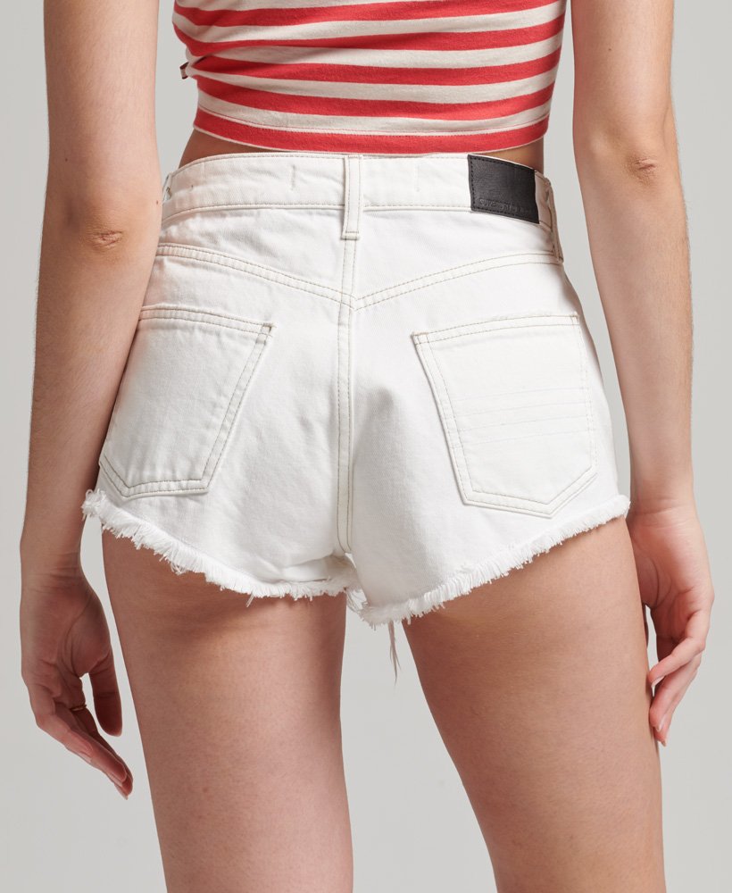 vintage korte shorts met hoge taille in optic