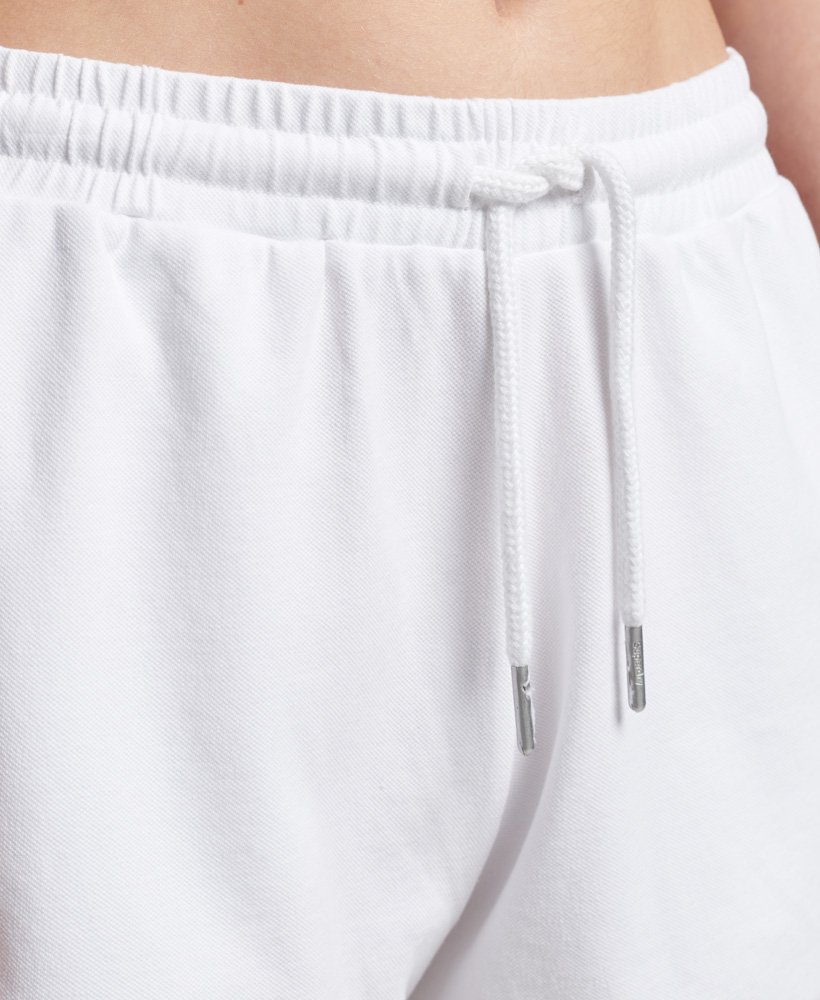 racershorts van biologisch katoen met vintage strepen in het wit.