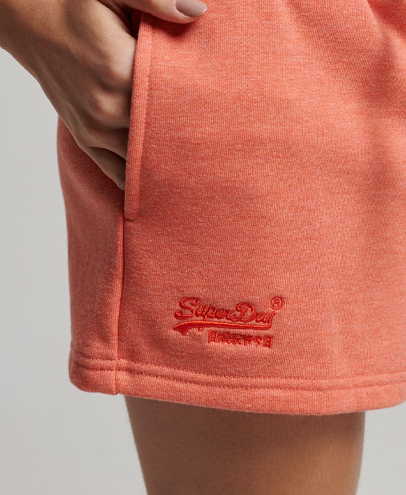 vintage jersey shorts met geborduurd logo in la coral marl