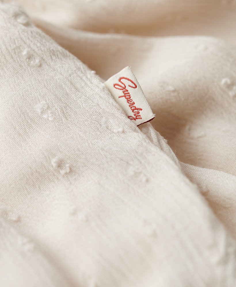 vintage strandshorts in havermoutkleur.