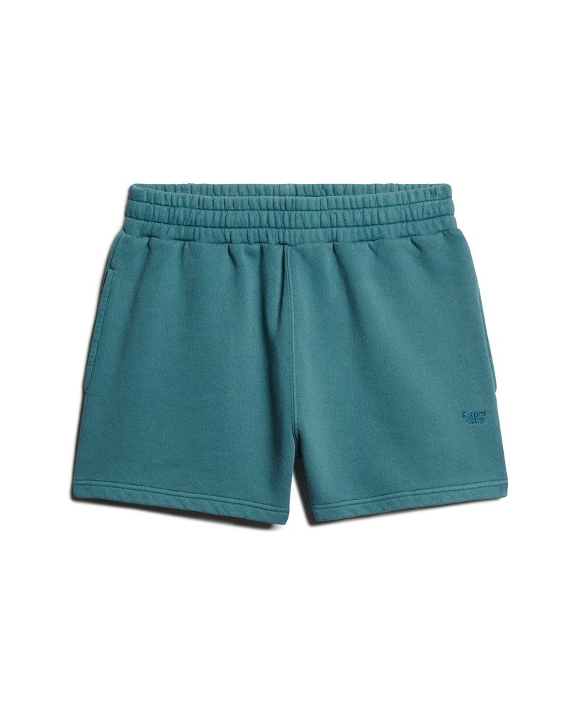 vintage wash sweat shorts in hydro dark turquoise