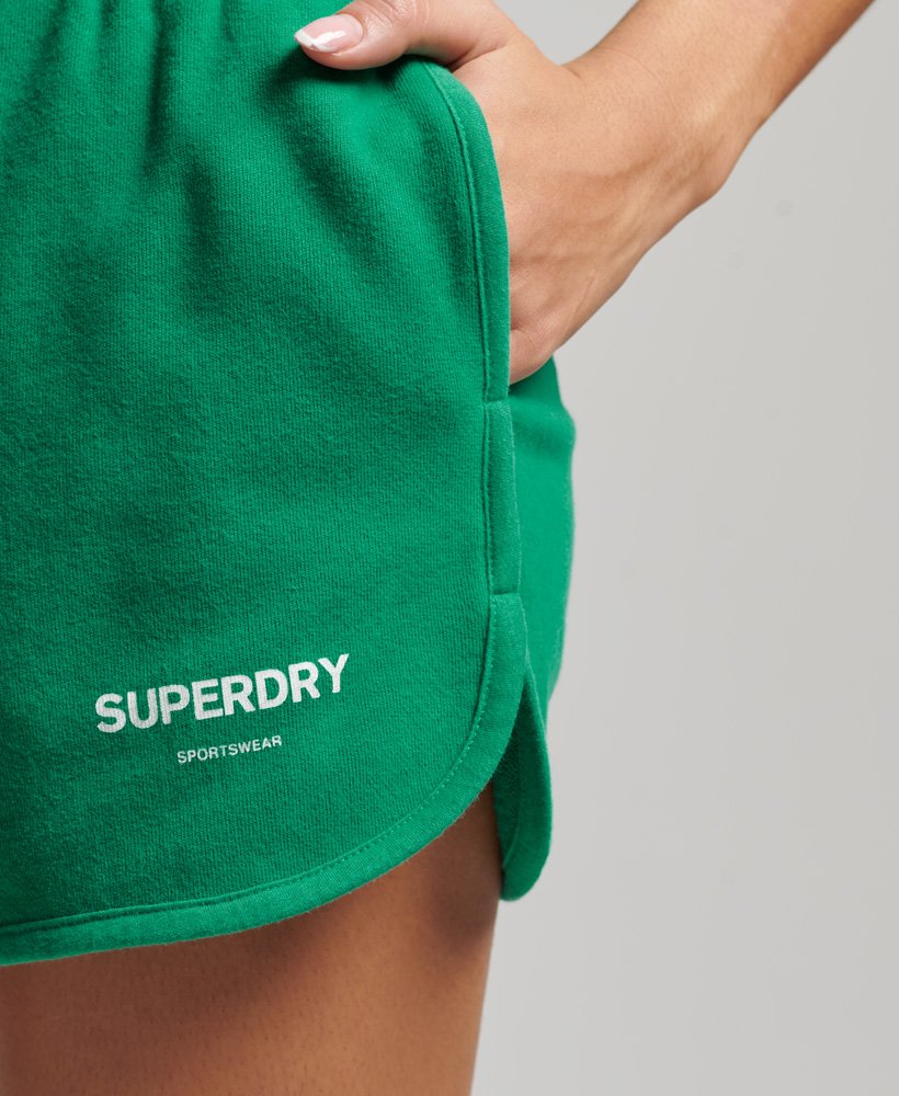core sport sweat shorts in beverly green