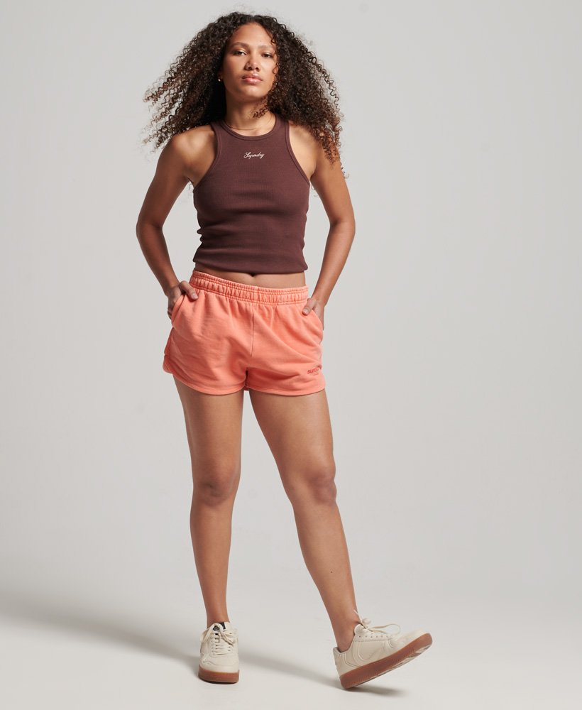 core sport sweat shorts in pastelline coral