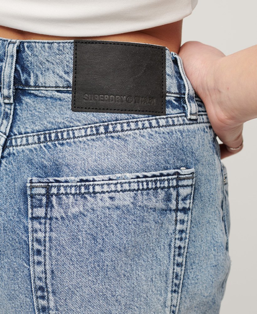 high rise denim shorts in gewassen indigo