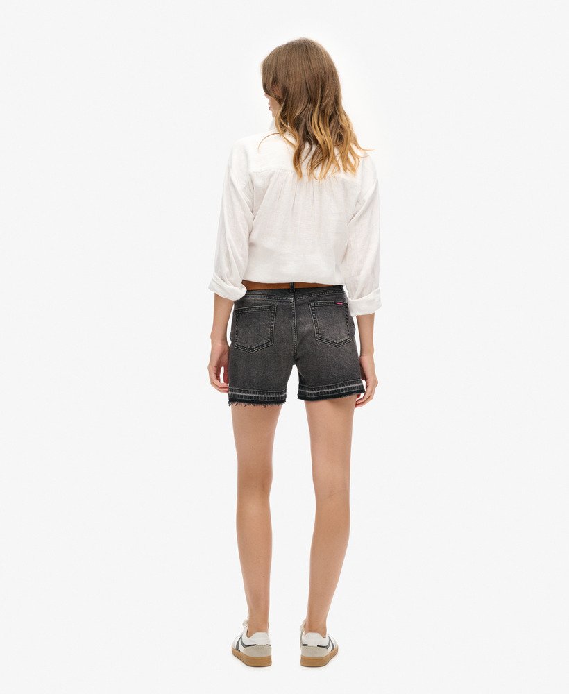 mid rise cut off short in wolcott black stone