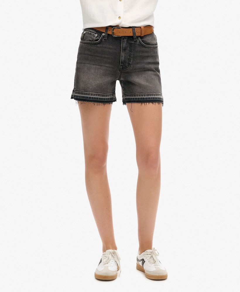 mid rise cut off short in wolcott black stone