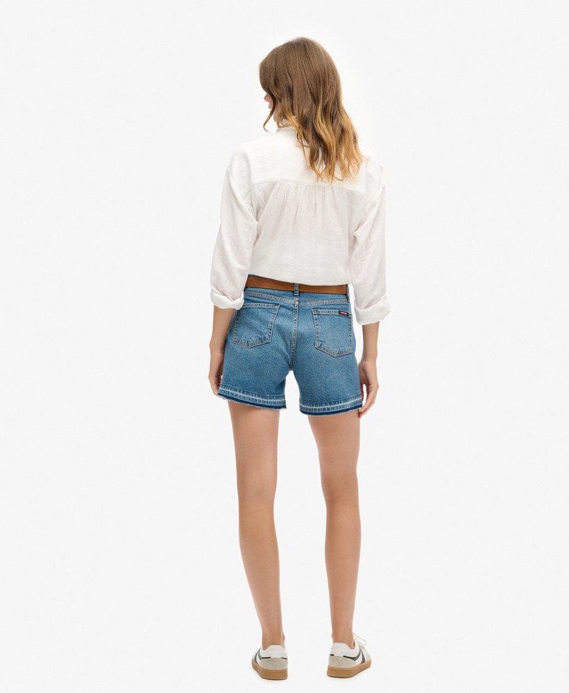 middelhoge afgesneden korte broek in fulton vintage blue