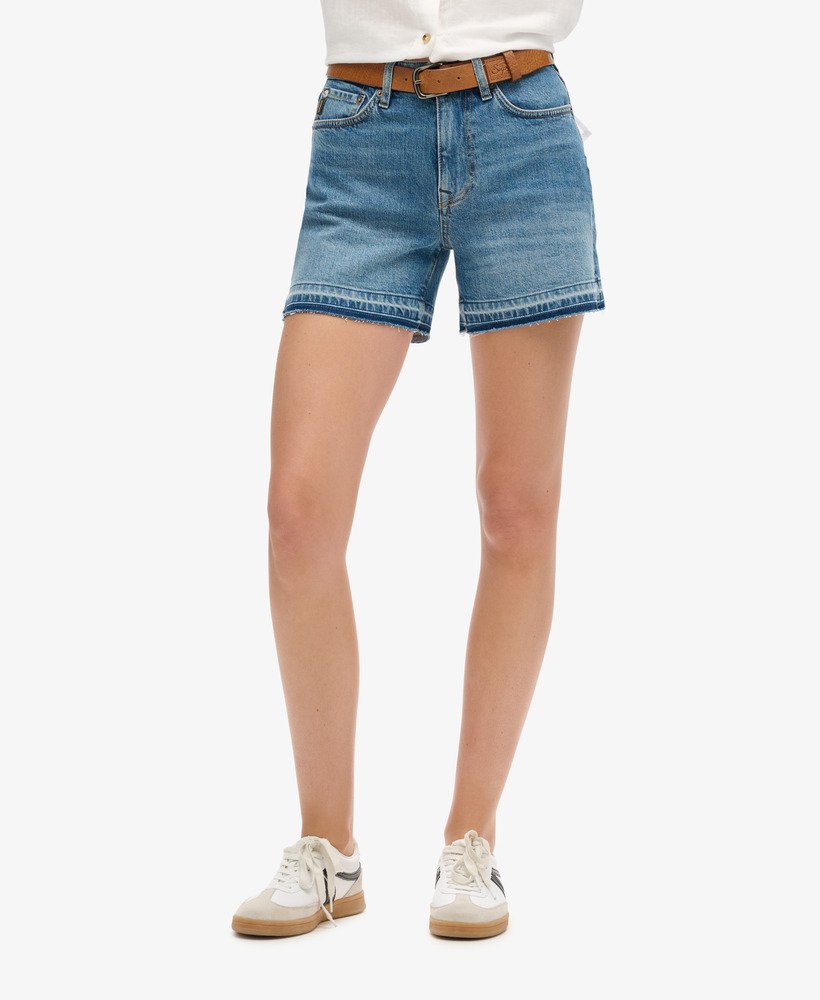 middelhoge afgesneden korte broek in fulton vintage blue
