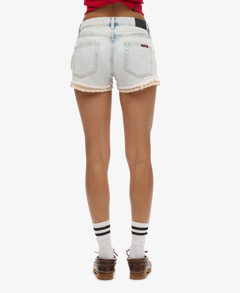 denim hot shorts in licht ijzig blauw