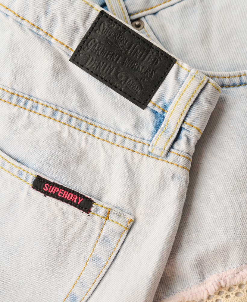 denim hot shorts in licht ijzig blauw