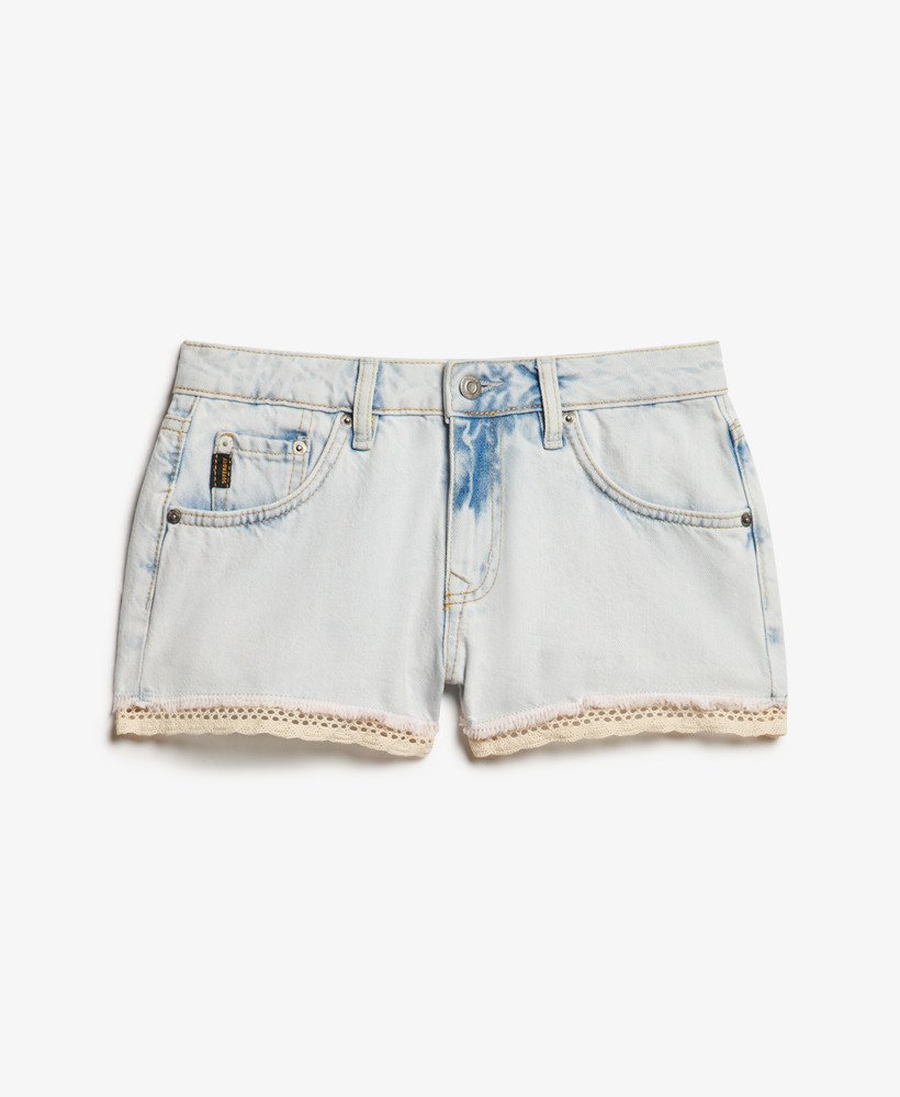 denim hot shorts in licht ijzig blauw