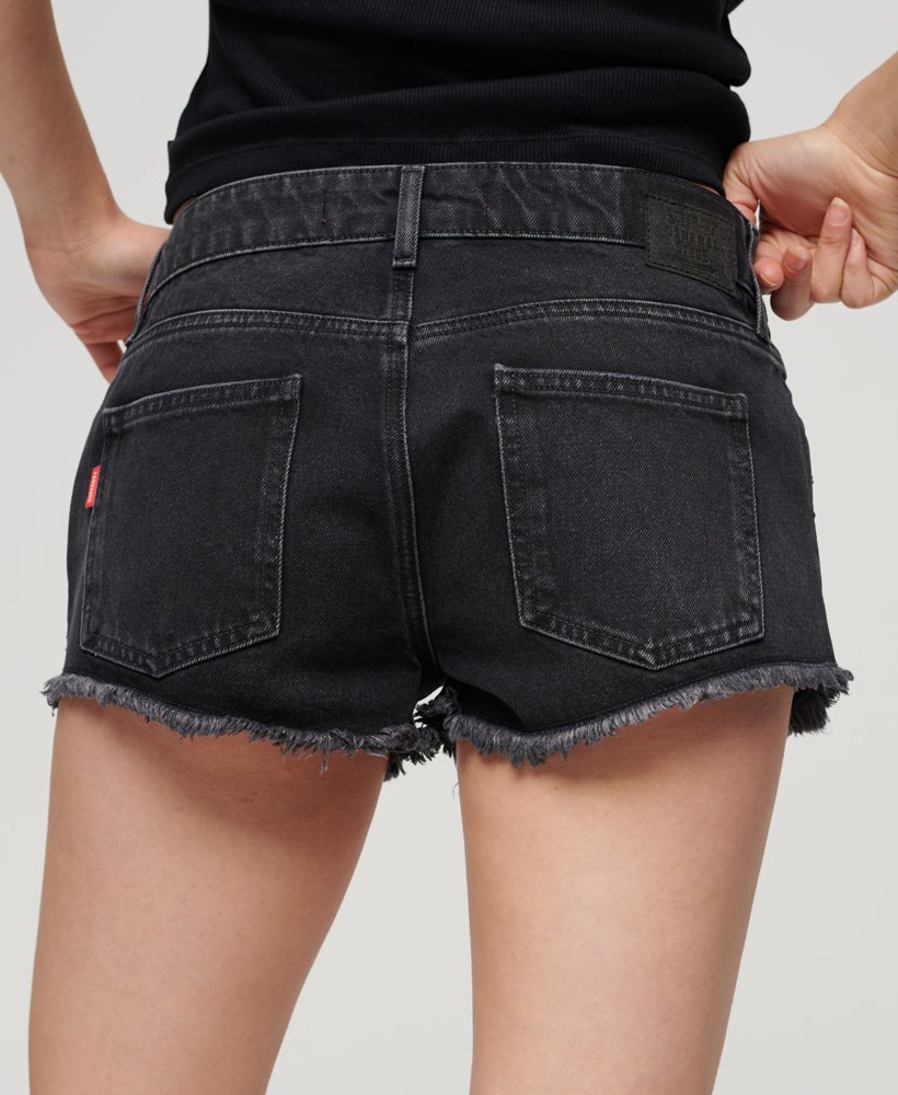 denim shorts met strasssteentjes in wisconsin washed black