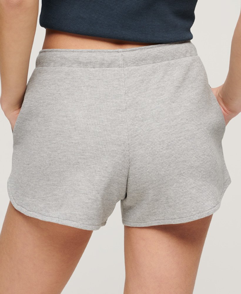 athletic essential waffle shorts in grey marl