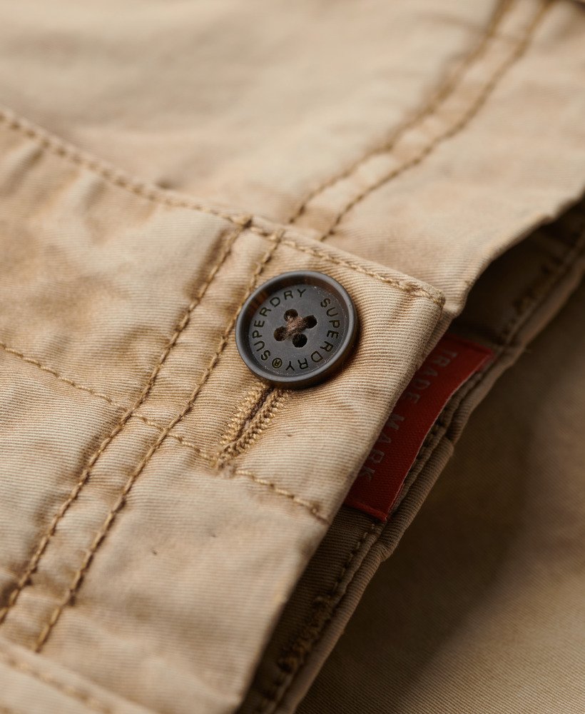 klassieke chino shorts in stonewash taupebruin.