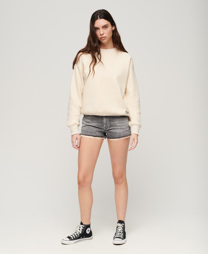 denim hot shorts in desert vintage silver