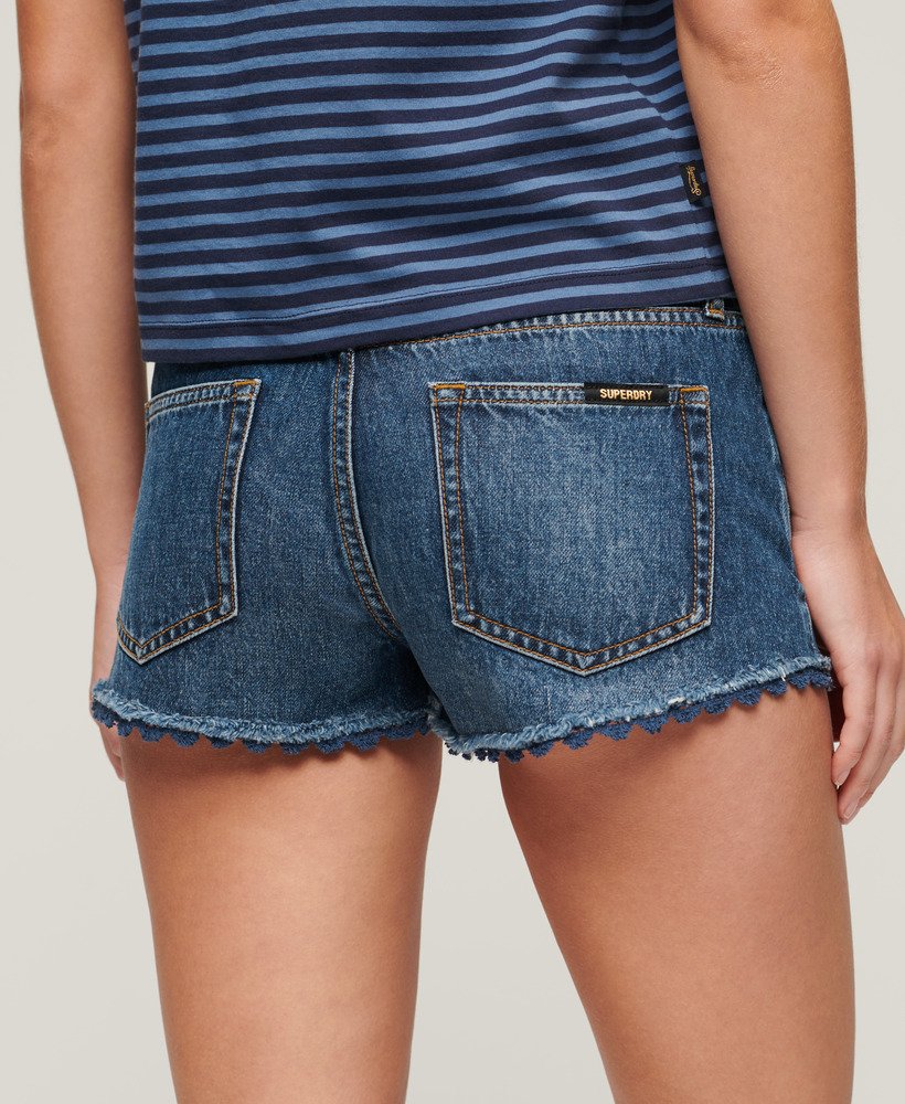 denim hot shorts in wheeler vintage blue
