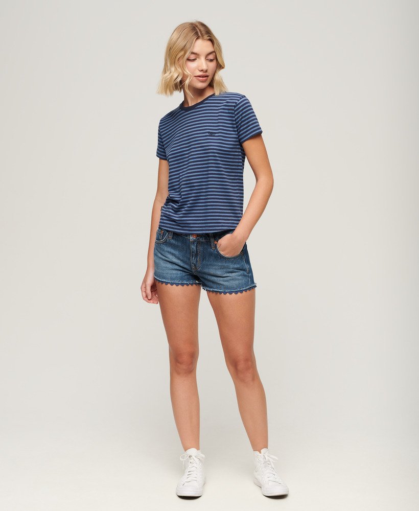 denim hot shorts in wheeler vintage blue