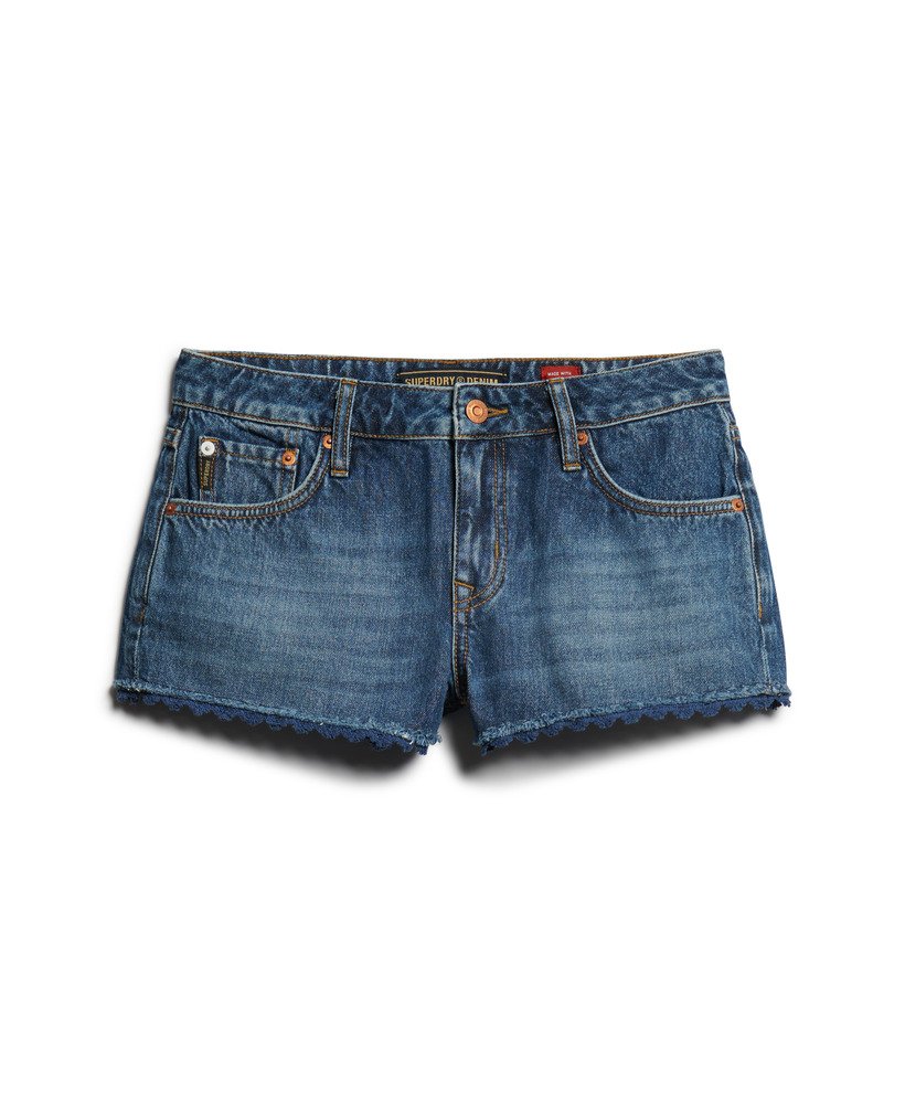 denim hot shorts in wheeler vintage blue