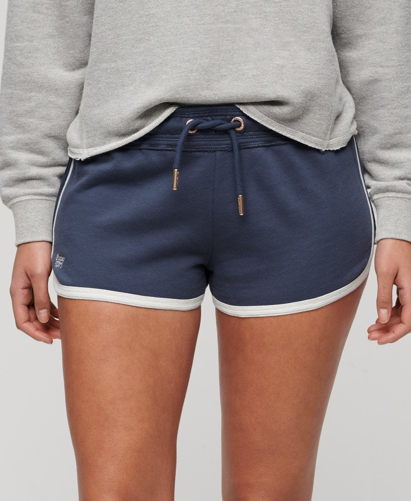athletic essentials logo racer shorts in mariner navy