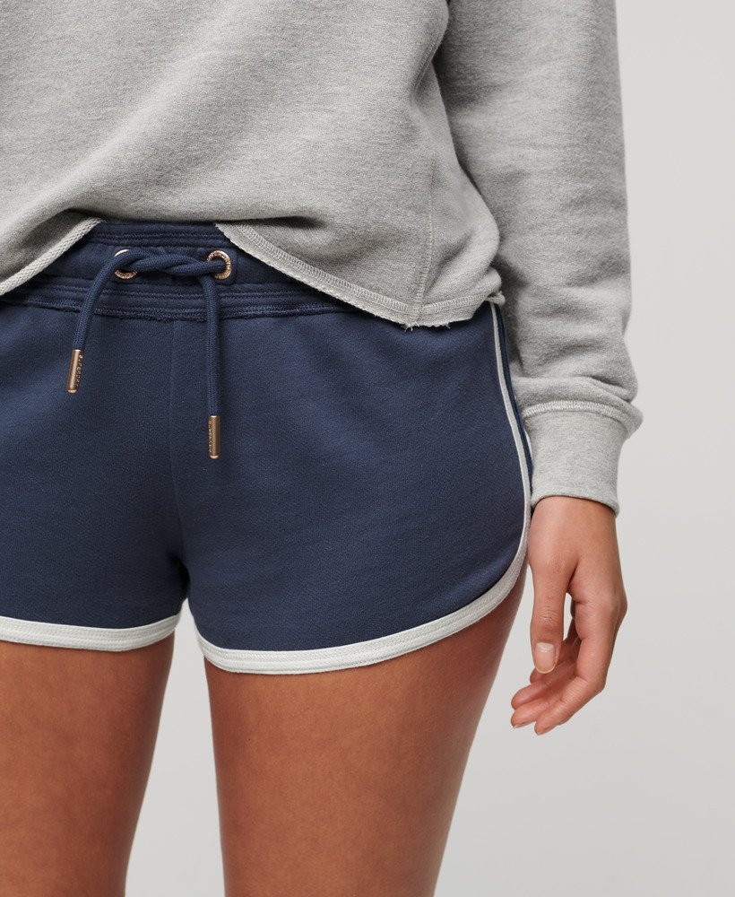 athletic essentials logo racer shorts in mariner navy