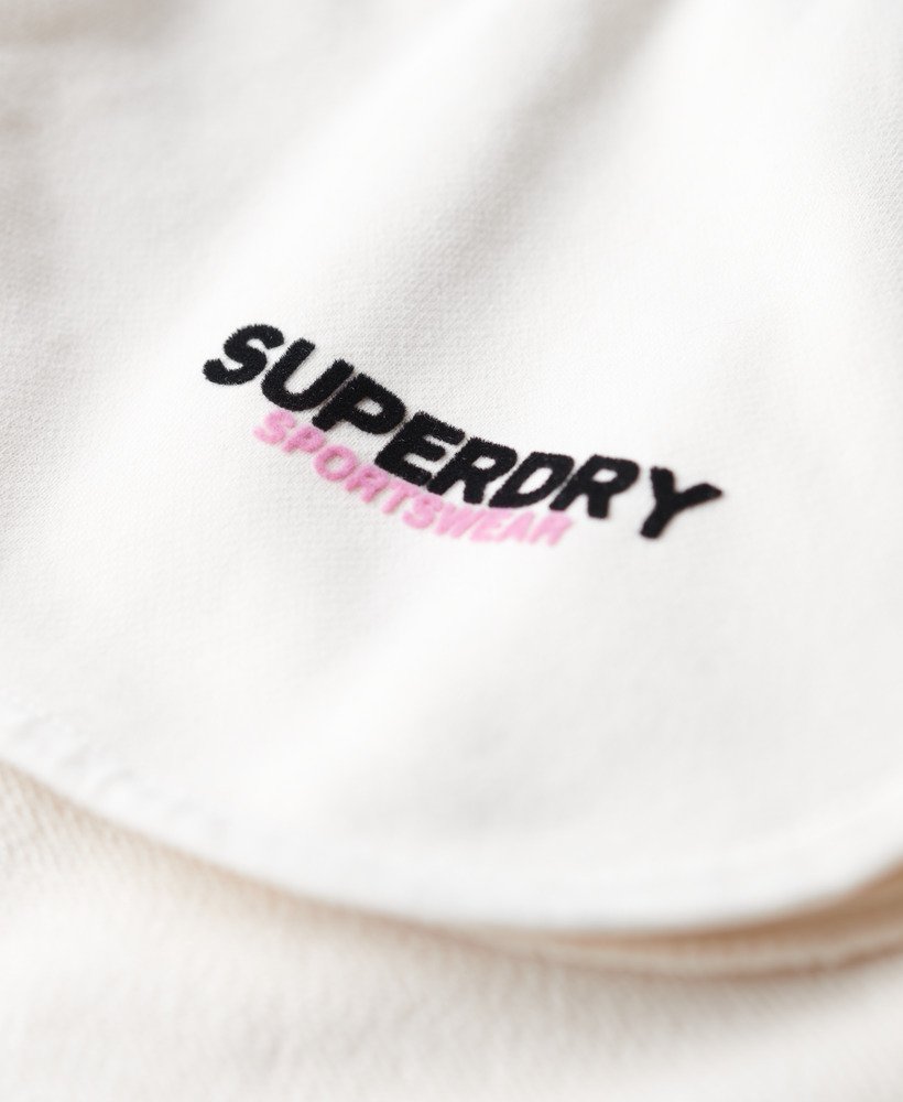 sportieve racershorts met logo in rijstwit